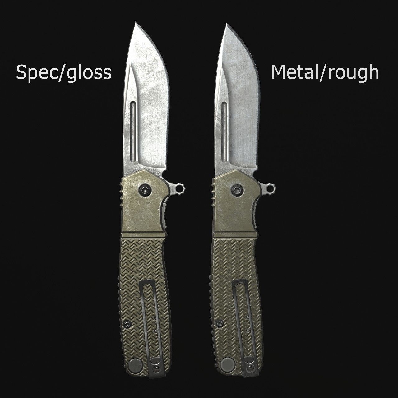 Knives knife Low-poly 3D model_22