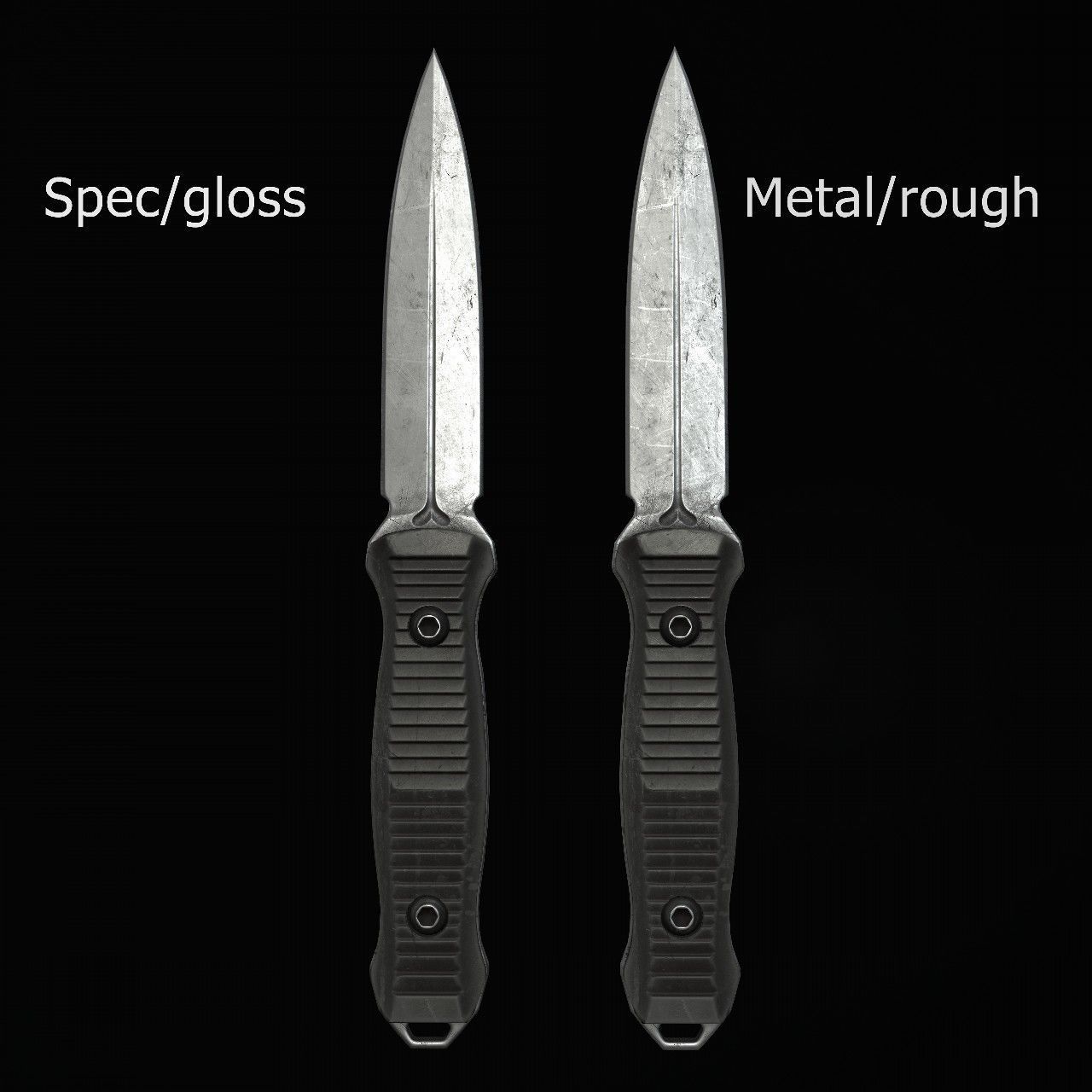 Knives knife Low-poly 3D model_24