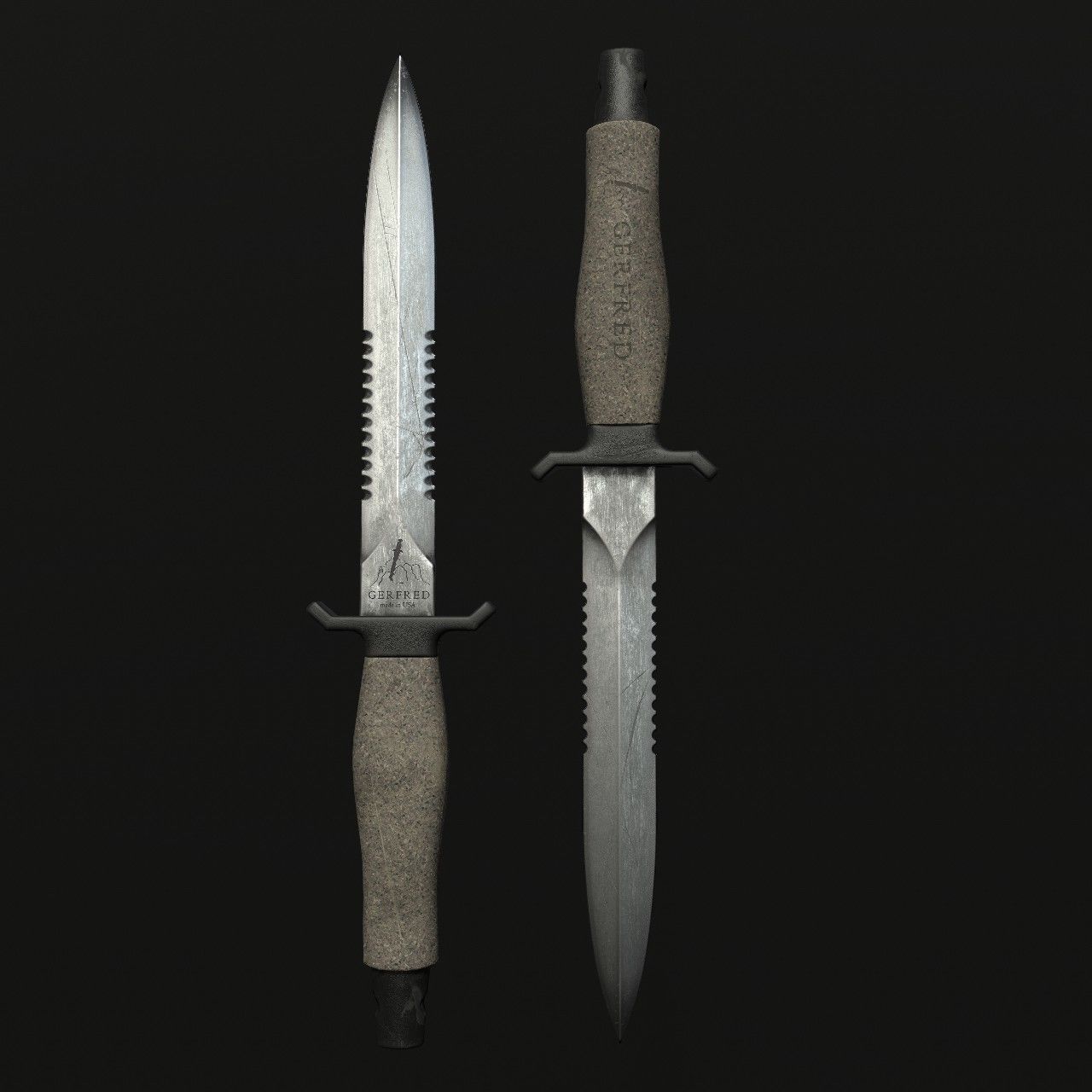 Knives knife Low-poly 3D model_3