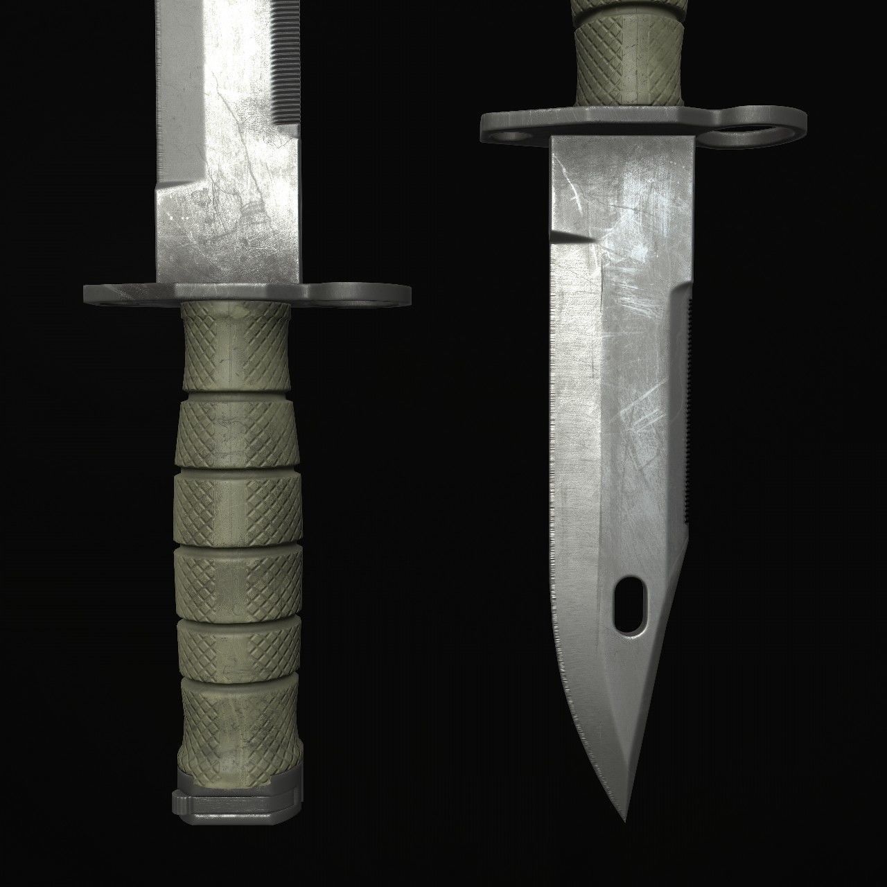 Knives knife Low-poly 3D model_7