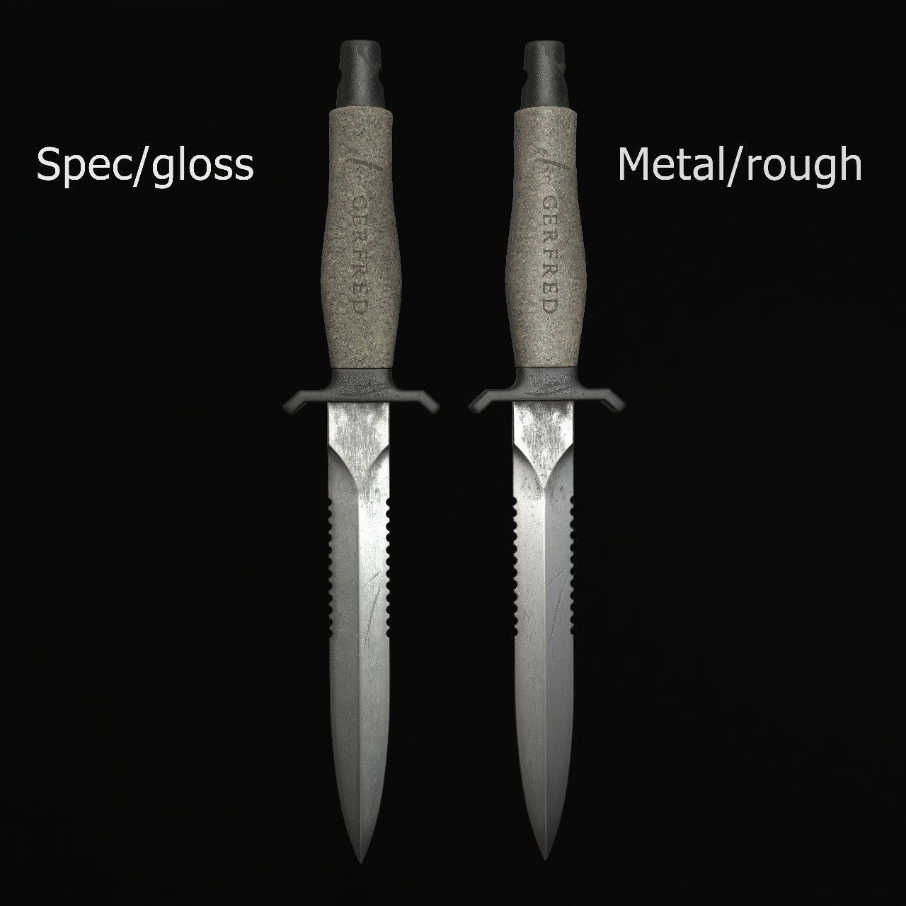Knives knife Low-poly 3D model_26