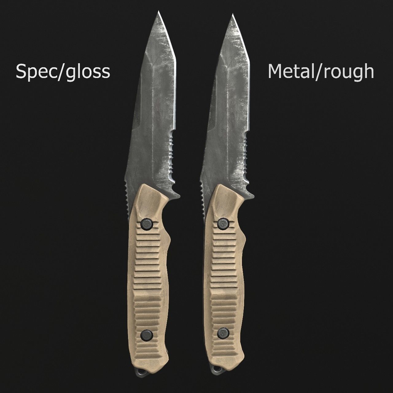Knives knife Low-poly 3D model_25