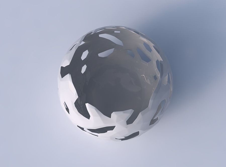 Bowl spheric with faceted cuts 3D print model_2