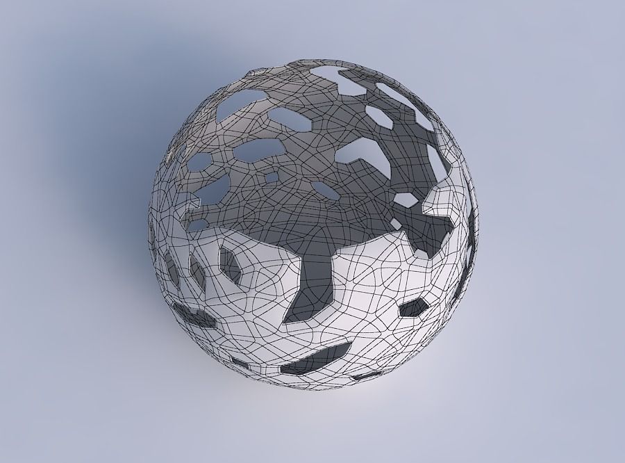 Bowl spheric with faceted cuts 3D print model_6