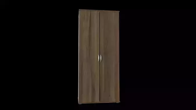 Closet armoire - door - walnut 3D model
