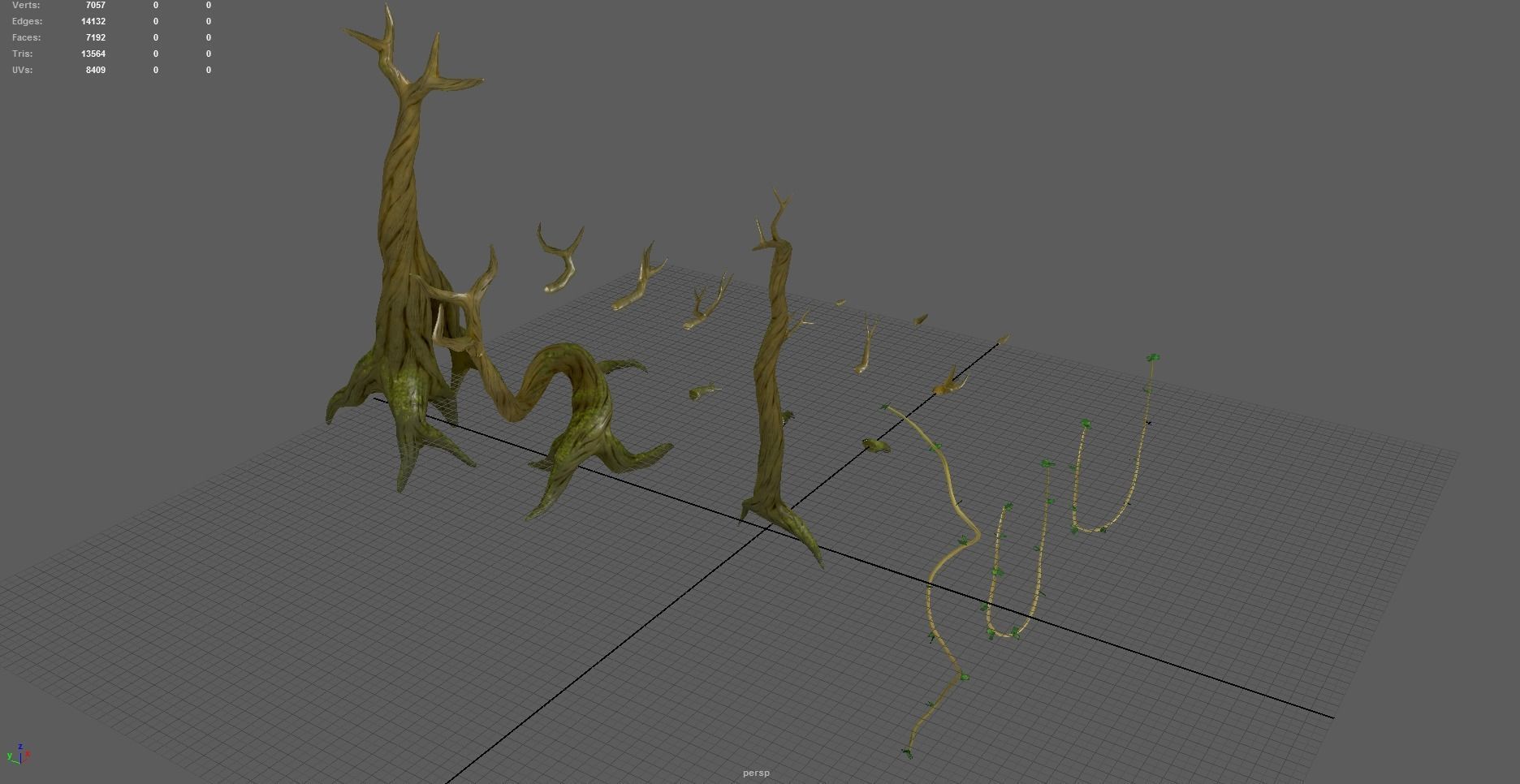 Modular Trees Pack - game models Low-poly 3D model_30