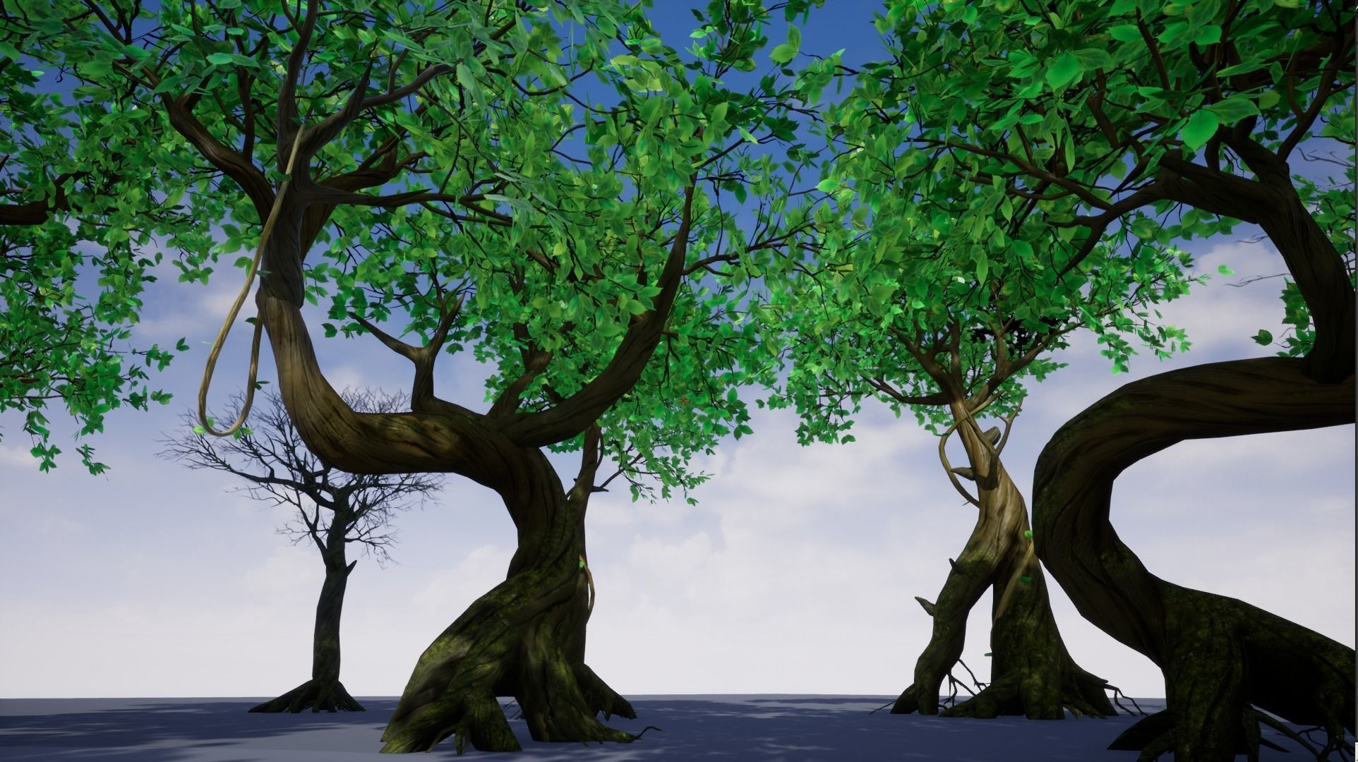 Modular Trees Pack - game models Low-poly 3D model_6