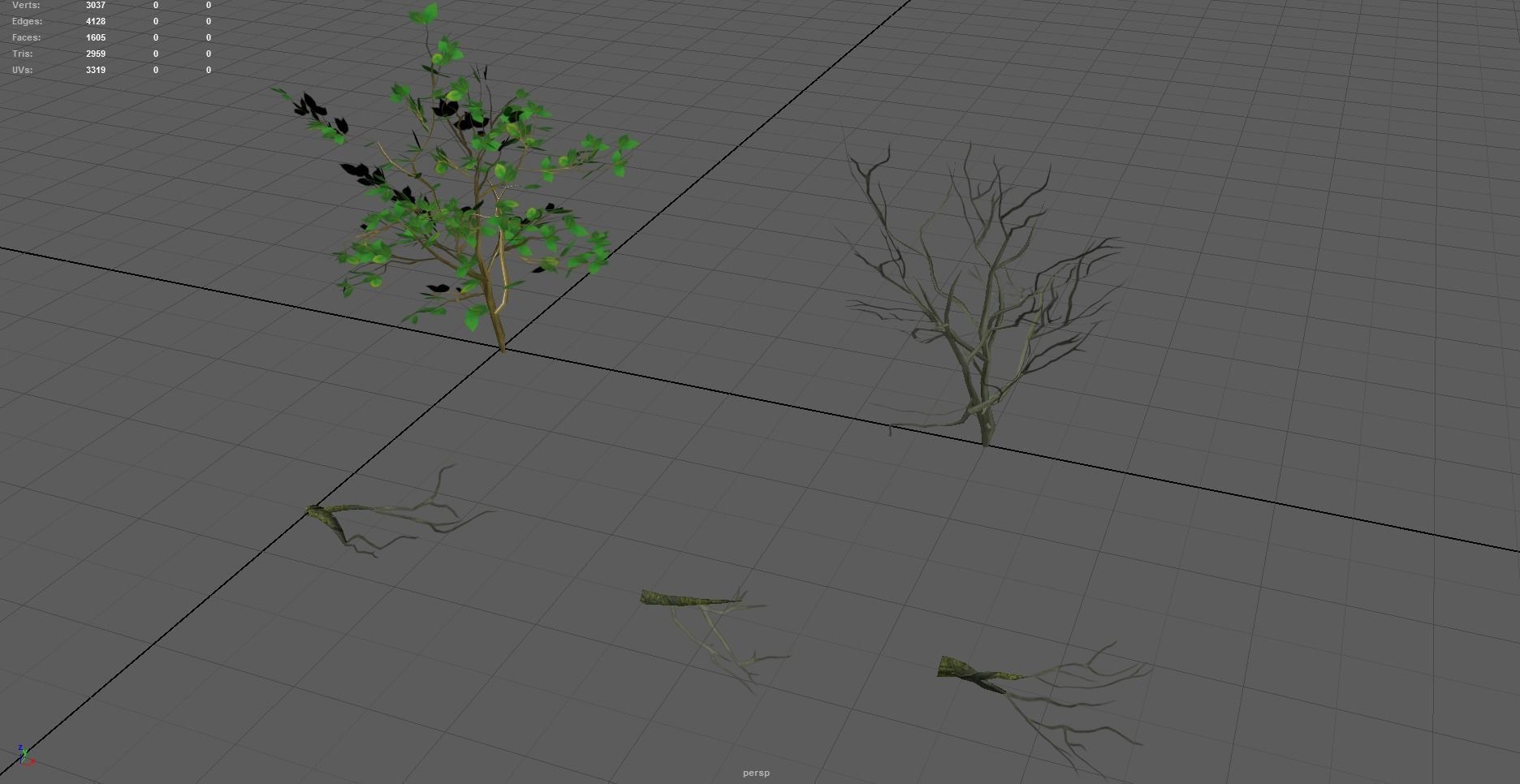 Modular Trees Pack - game models Low-poly 3D model_35