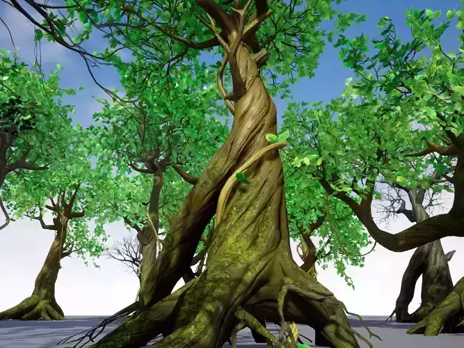 Modular Trees Pack - game models  Low-poly 3D model