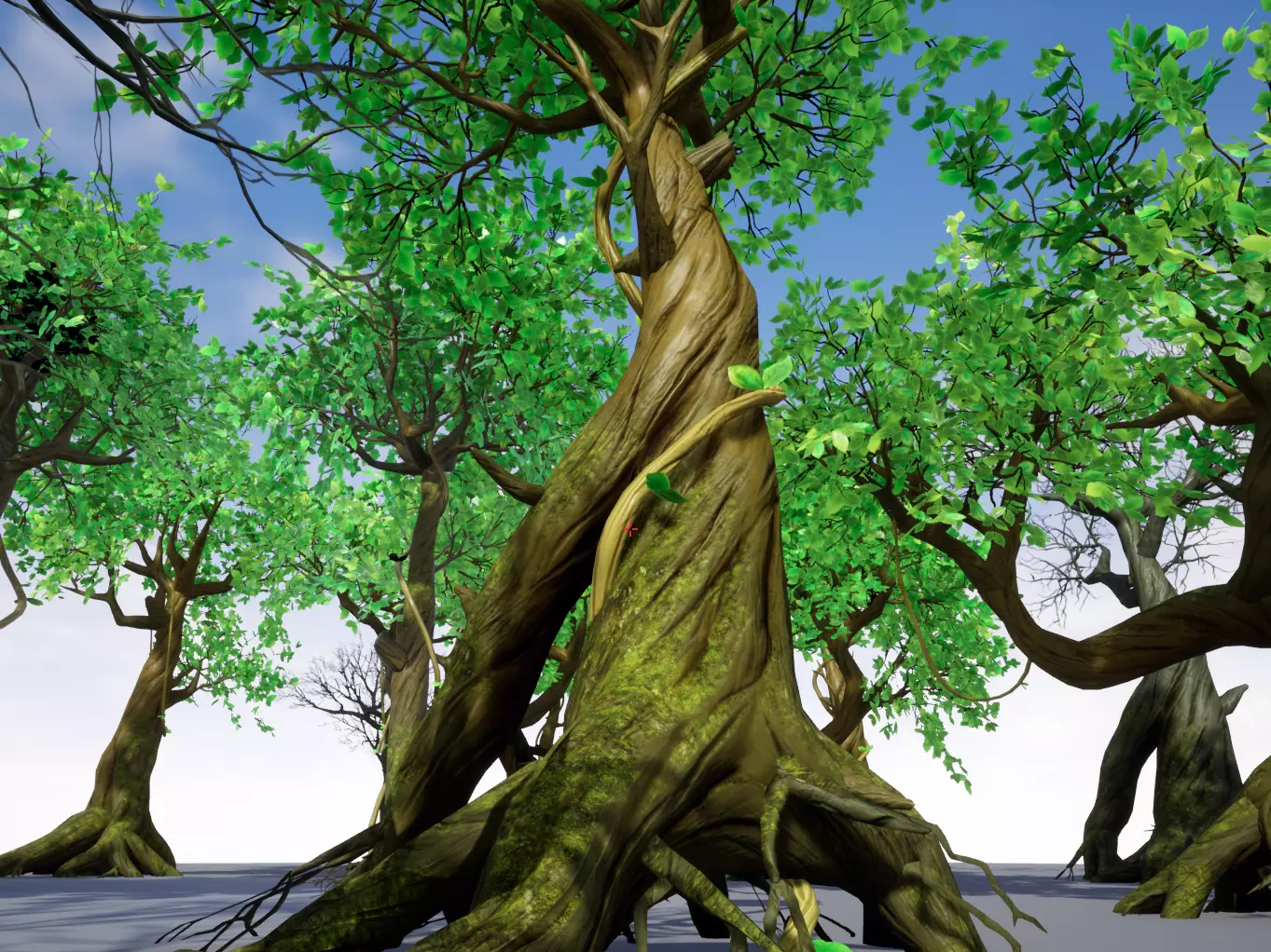 Modular Trees Pack - game models Low-poly 3D model_0