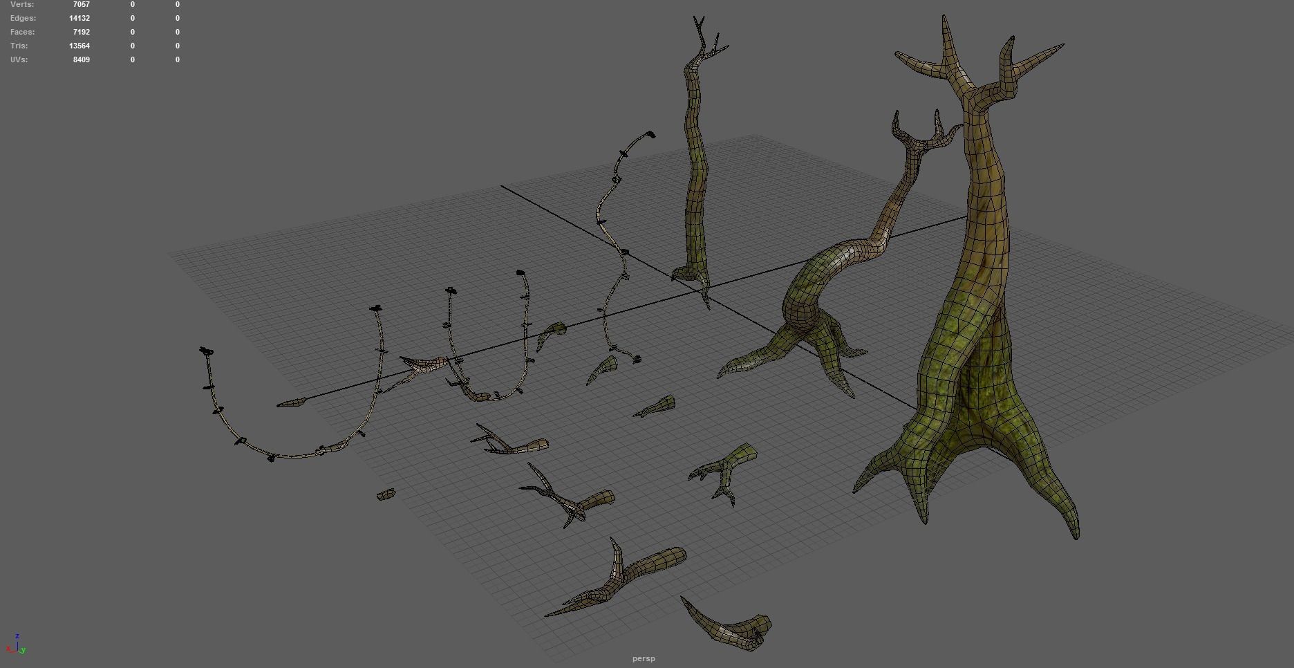 Modular Trees Pack - game models Low-poly 3D model_32