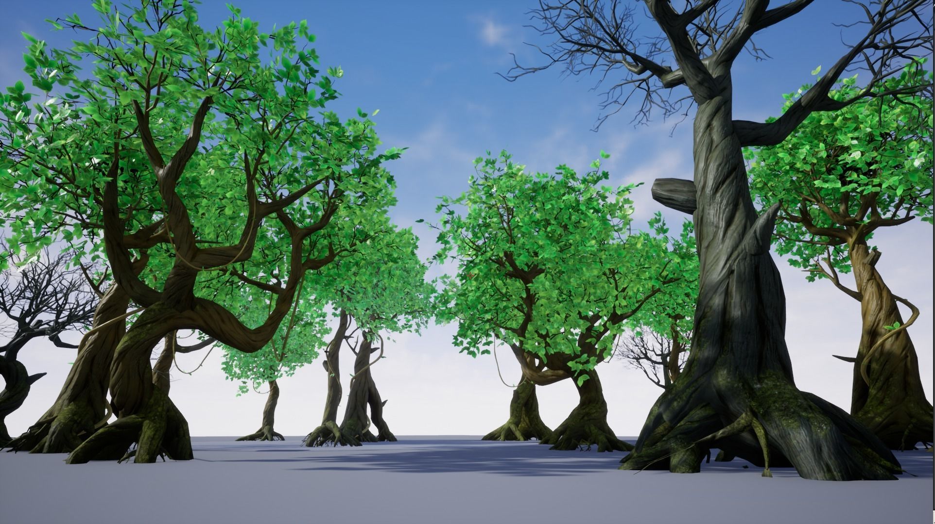 Modular Trees Pack - game models Low-poly 3D model_11