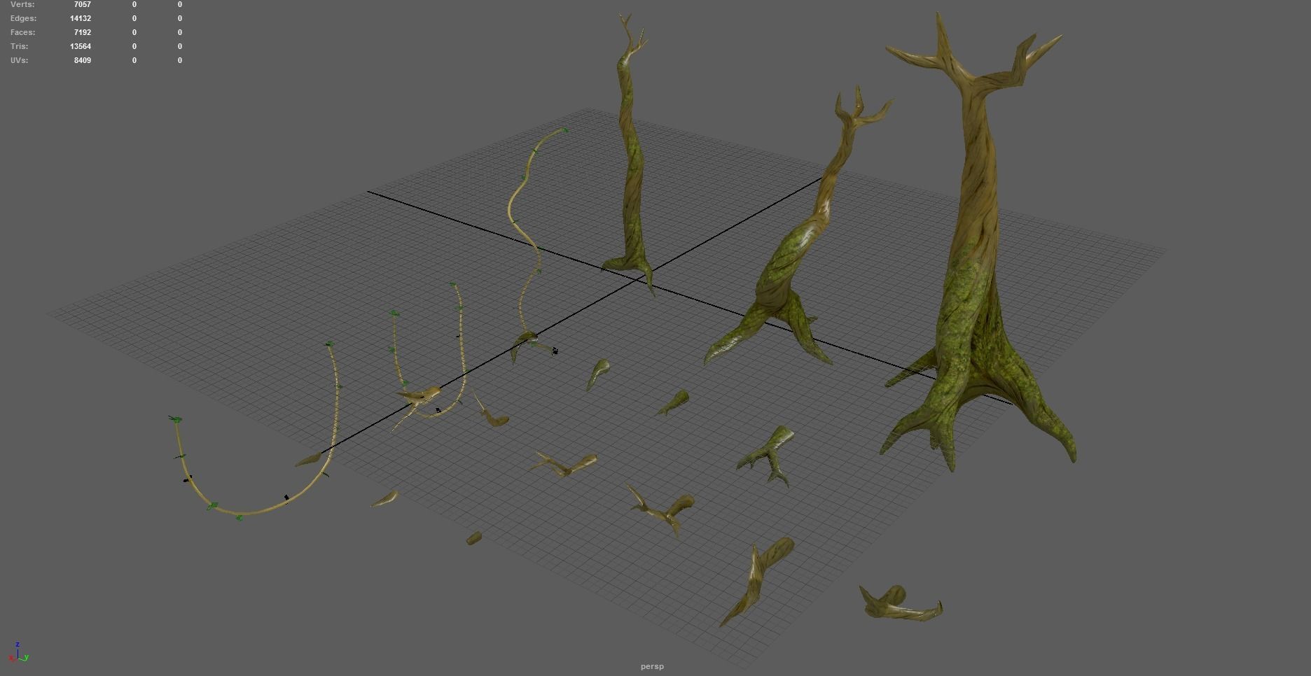 Modular Trees Pack - game models Low-poly 3D model_29