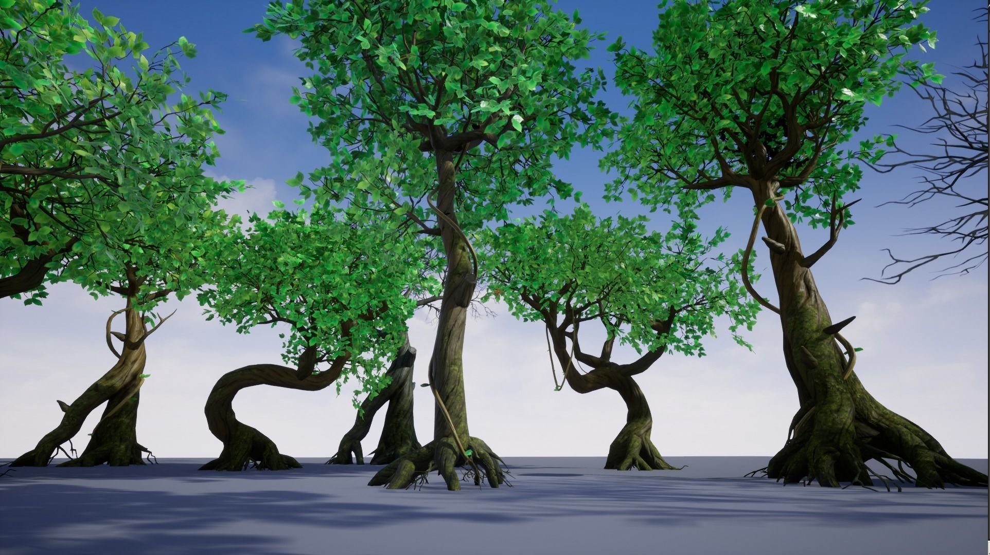 Modular Trees Pack - game models Low-poly 3D model_4