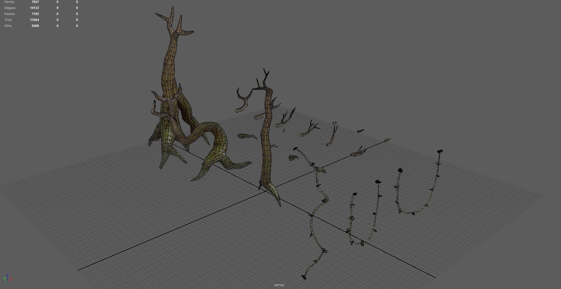 Modular Trees Pack - game models Low-poly 3D model_33