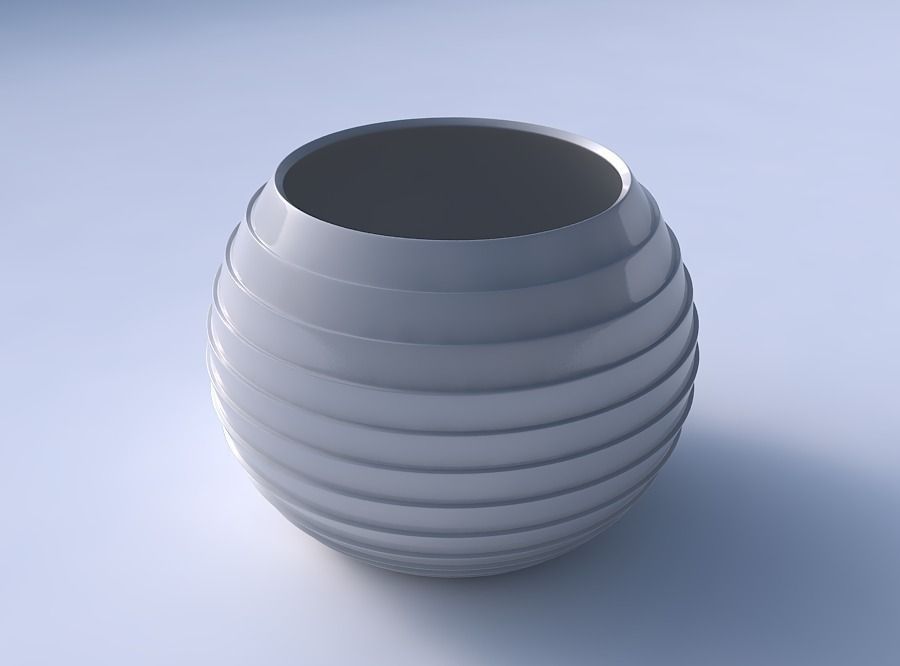 Bowl spheric with horizontal layers 3D print model_3