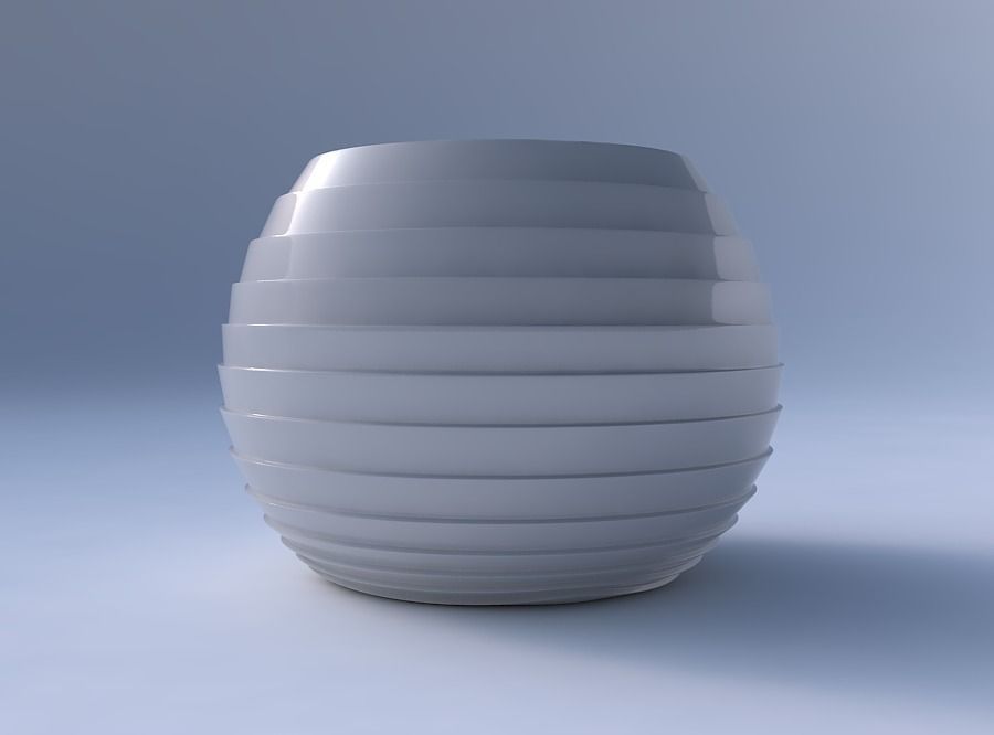 Bowl spheric with horizontal layers 3D print model_4