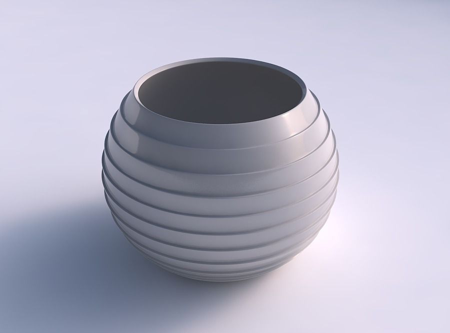 Bowl spheric with horizontal layers 3D print model_0