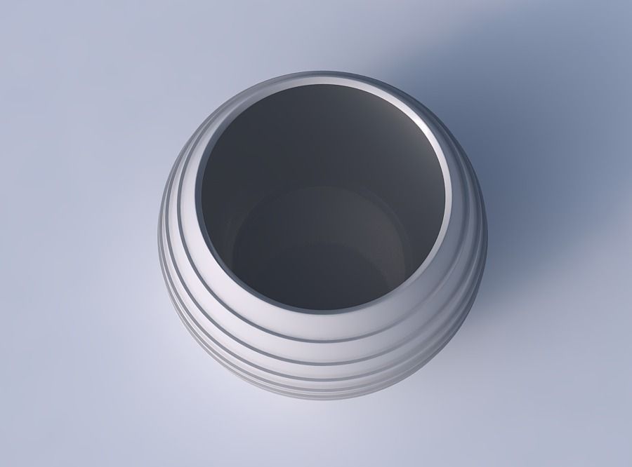 Bowl spheric with horizontal layers 3D print model_2