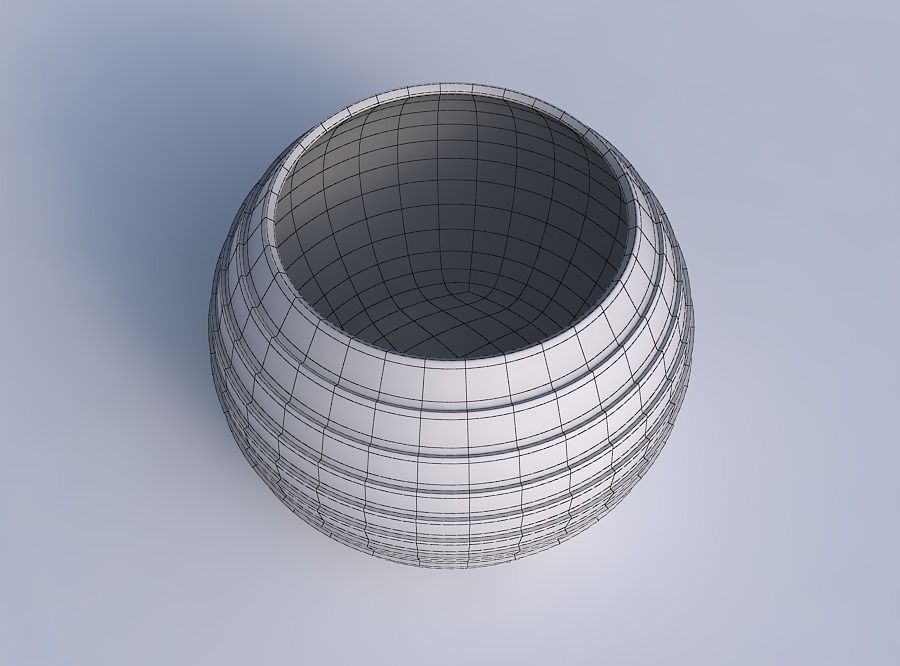 Bowl spheric with horizontal layers 3D print model_6