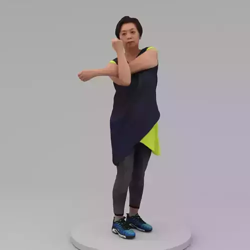 A Middle-aged Woman Doing Warm Up 3D model