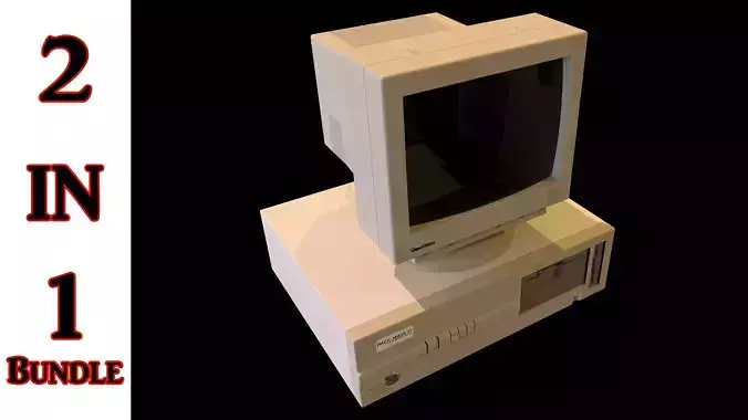 Vintage PC 2 in 1 Bundle 3D model