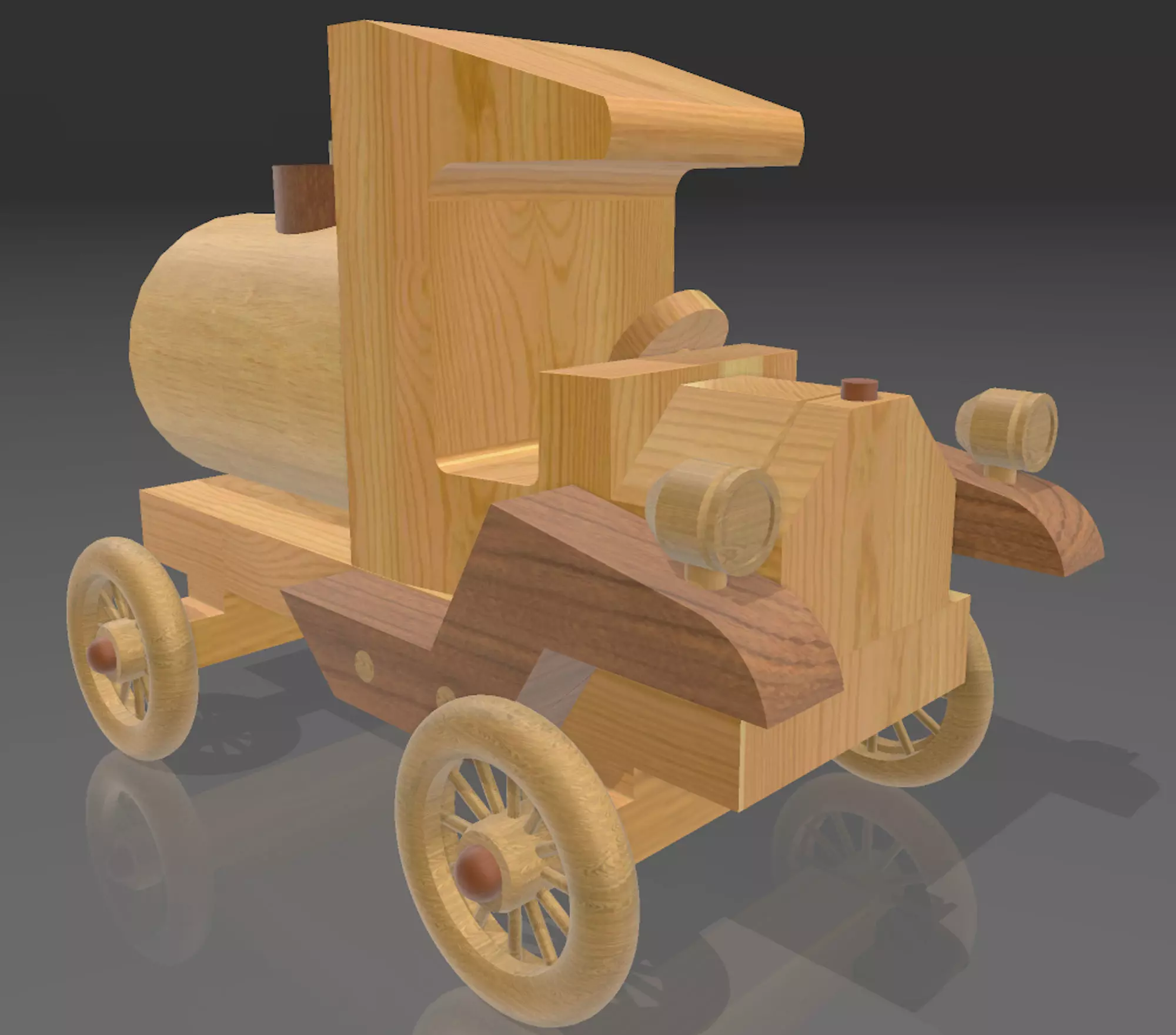 Toy Model-T Tank Truck 3D print model