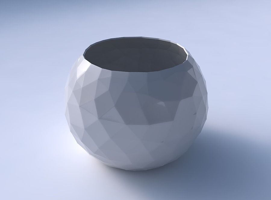 Bowl spheric with low-polygon 3D print model_3