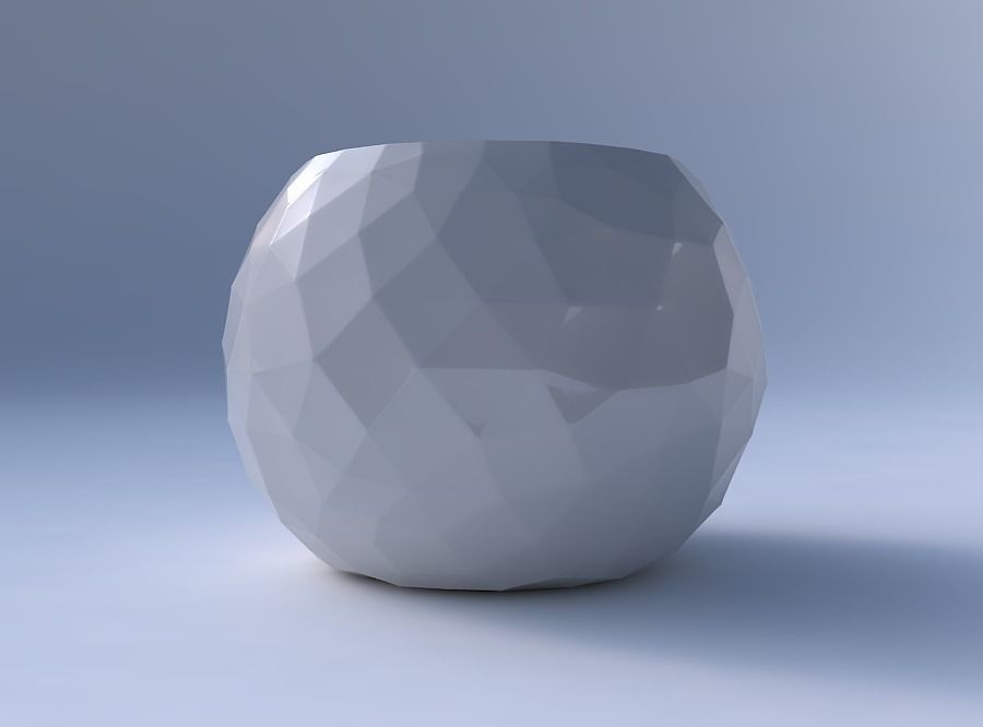 Bowl spheric with low-polygon 3D print model_4