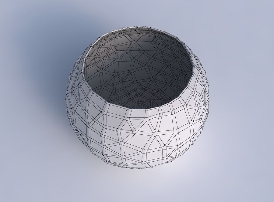 Bowl spheric with low-polygon 3D print model_6