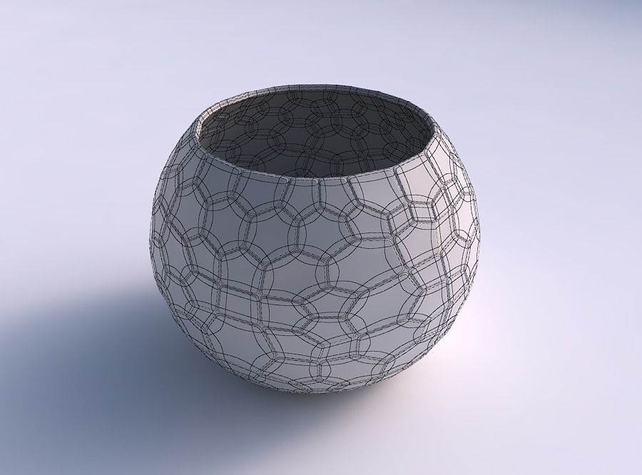Bowl spheric with organic cells 3D print model_5