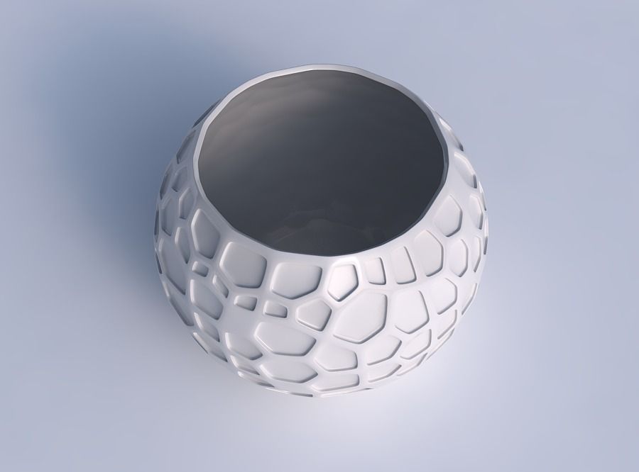 Bowl spheric with organic dents 3D print model_1