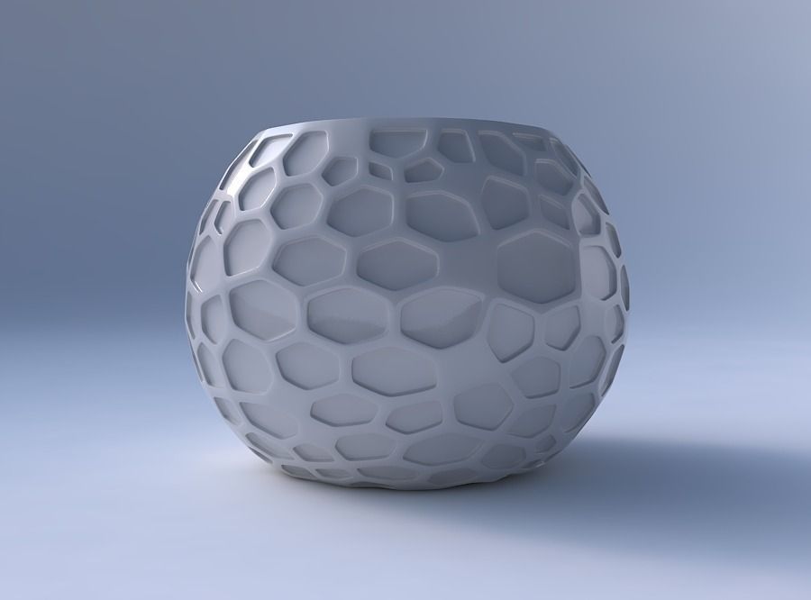 Bowl spheric with organic dents 3D print model_4