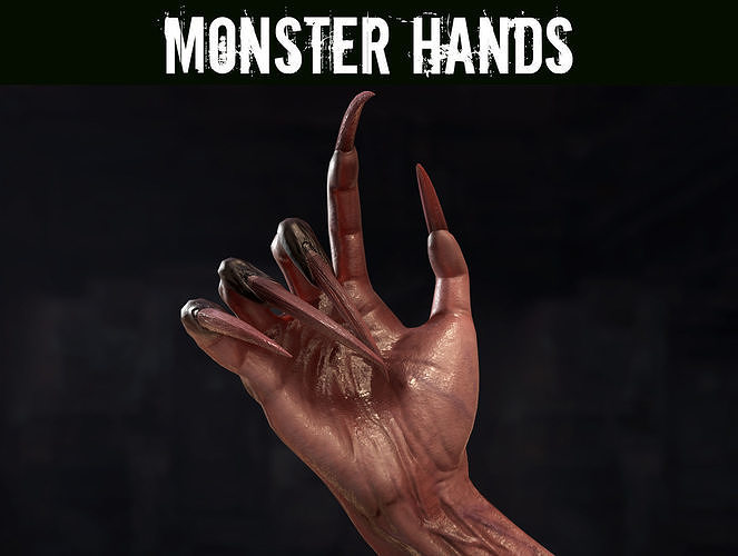 Monster Hands Low-poly 3D model