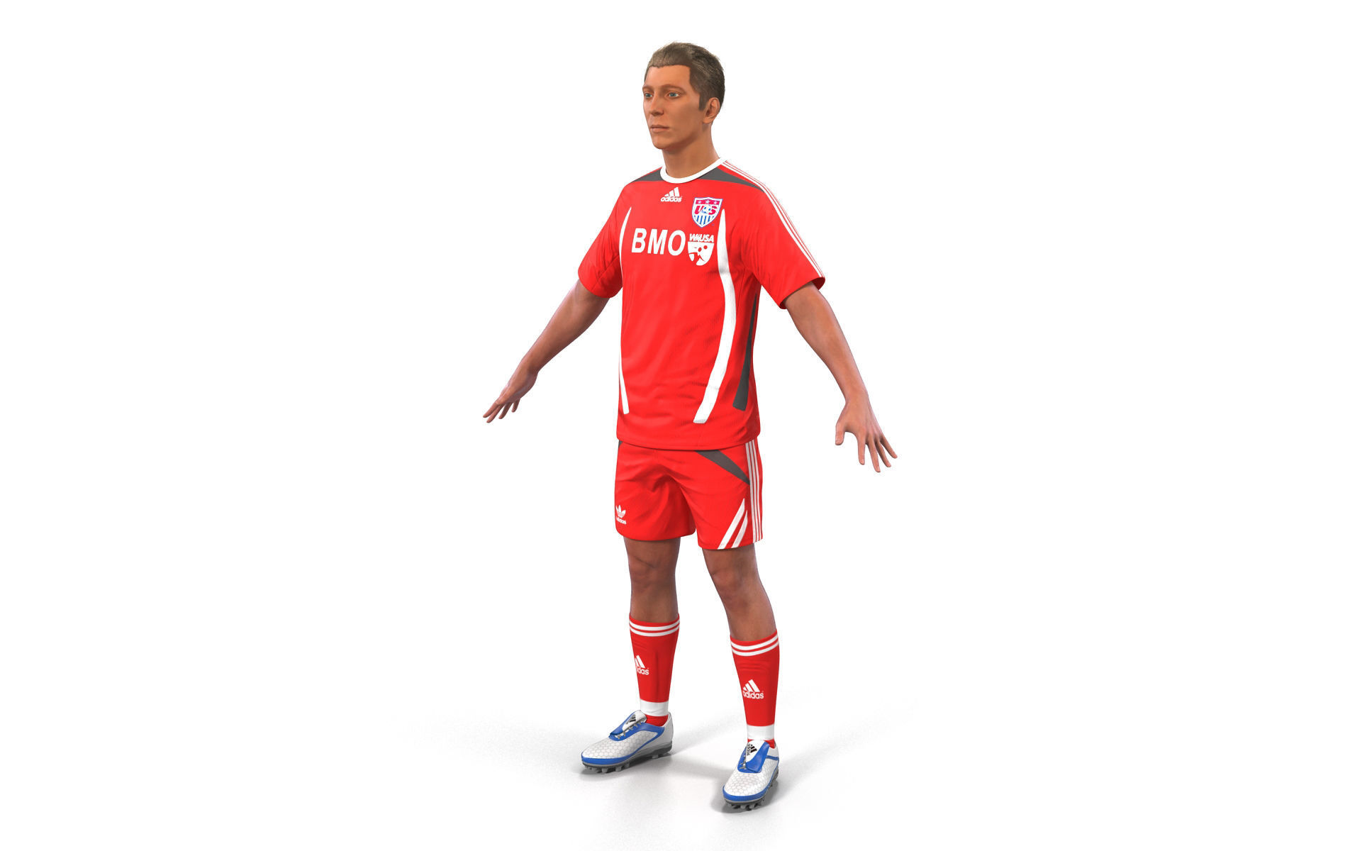 Soccer Player Rigged 2 3D model_11