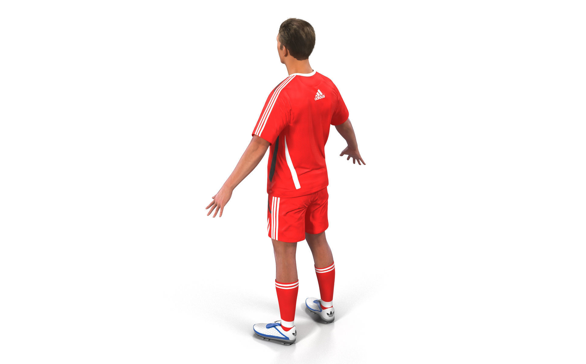 Soccer Player Rigged 2 3D model_10