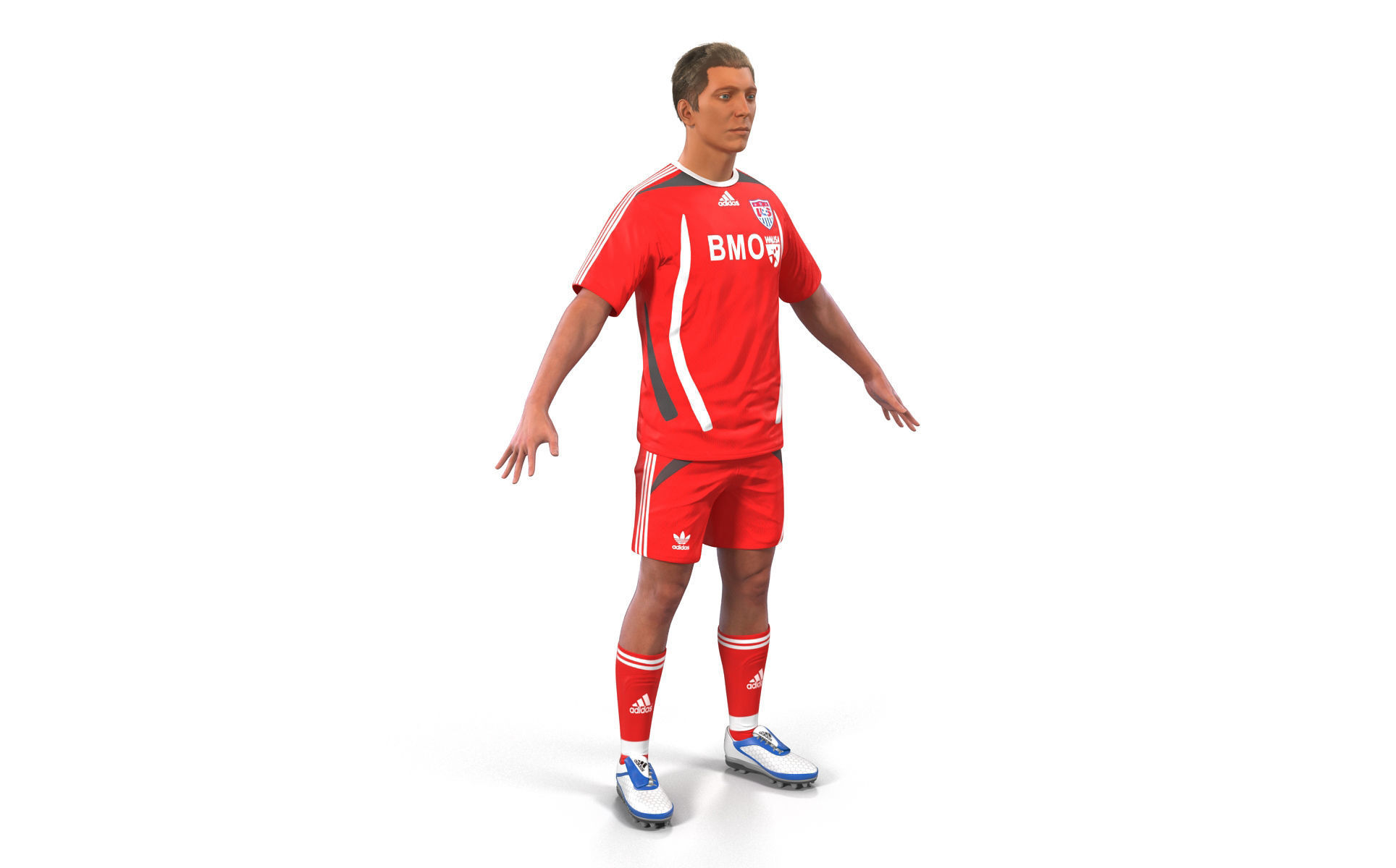 Soccer Player Rigged 2 3D model_5