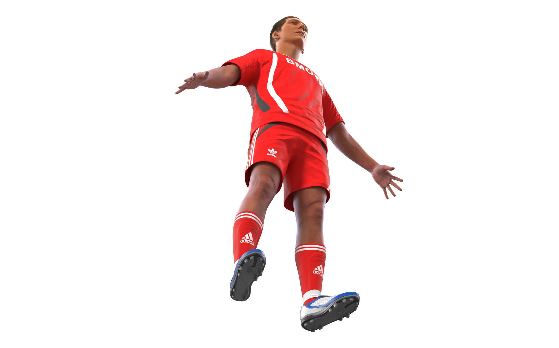 Soccer Player Rigged 2 3D model_12