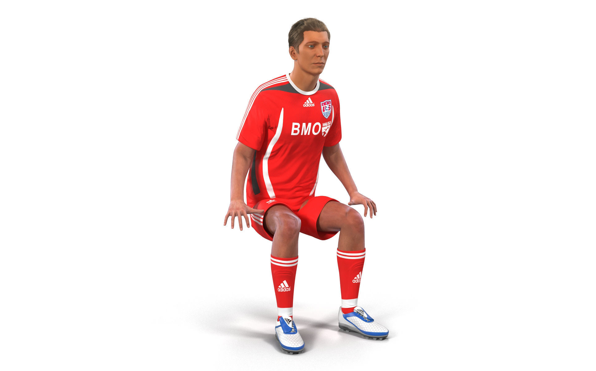Soccer Player Rigged 2 3D model_3