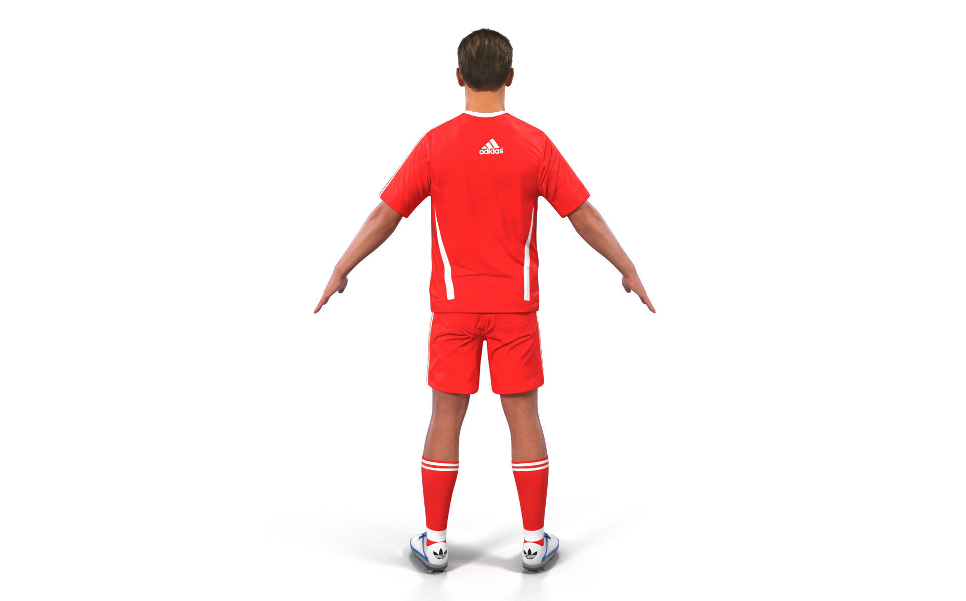 Soccer Player Rigged 2 3D model_9