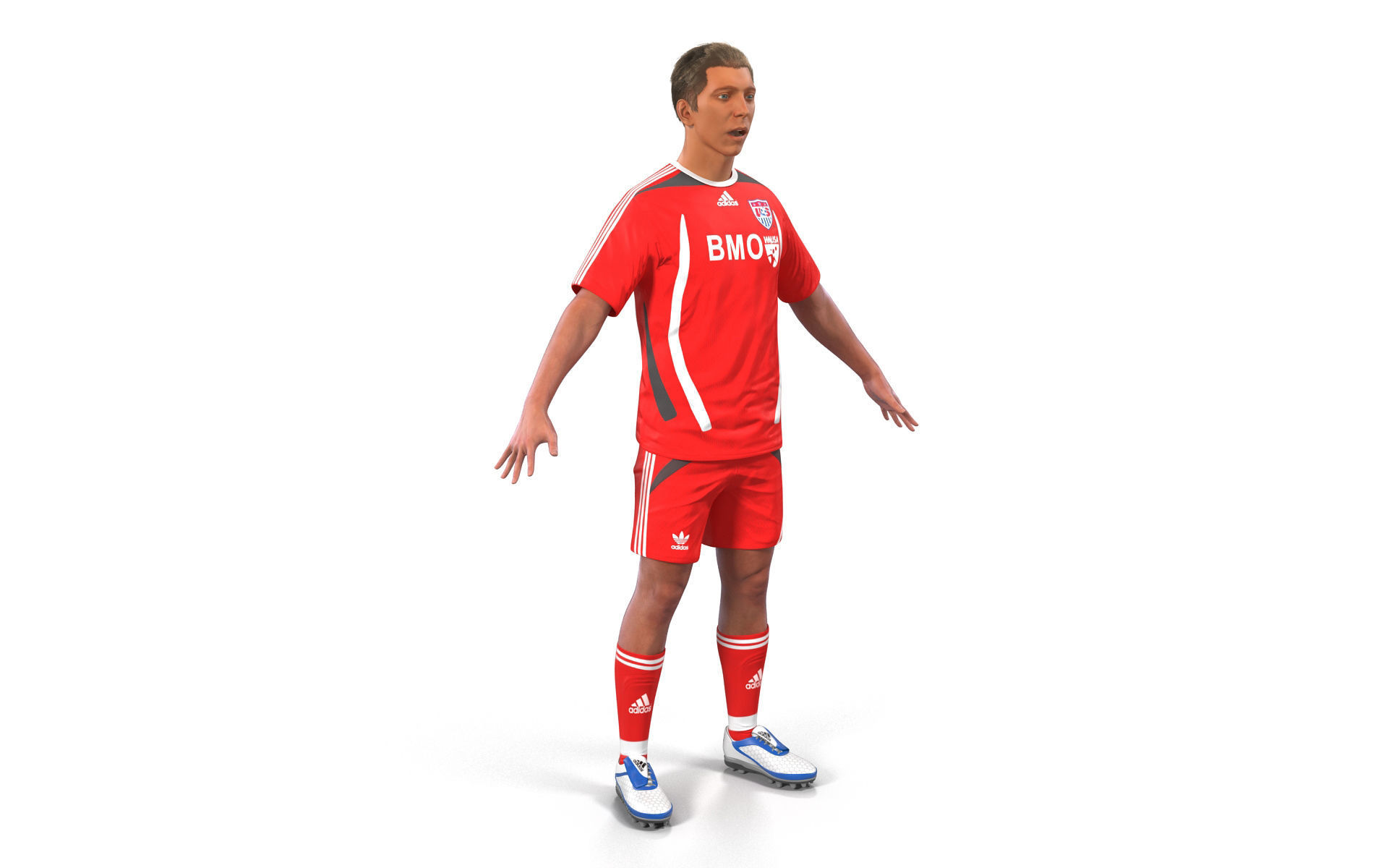 Soccer Player Rigged 2 3D model_6
