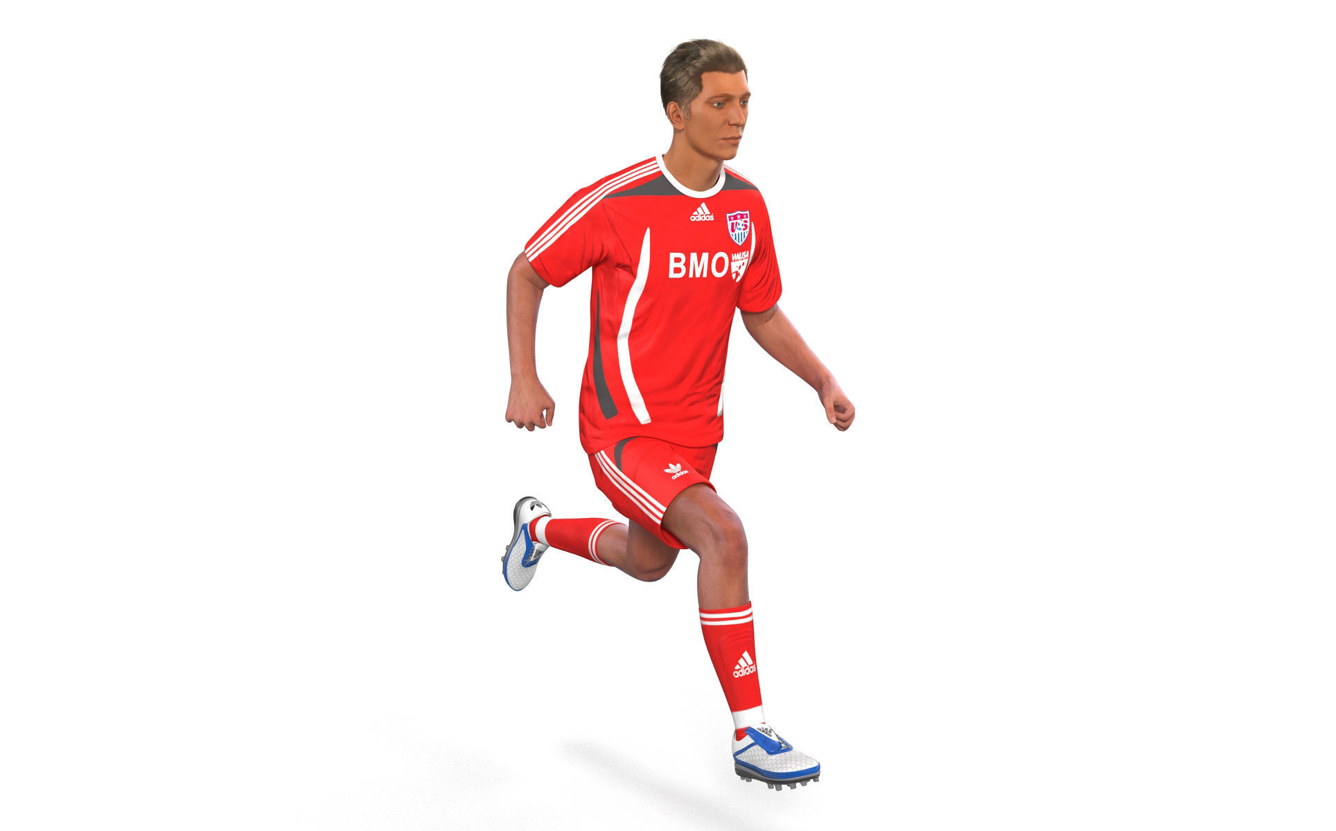 Soccer Player Rigged 2 3D model_1