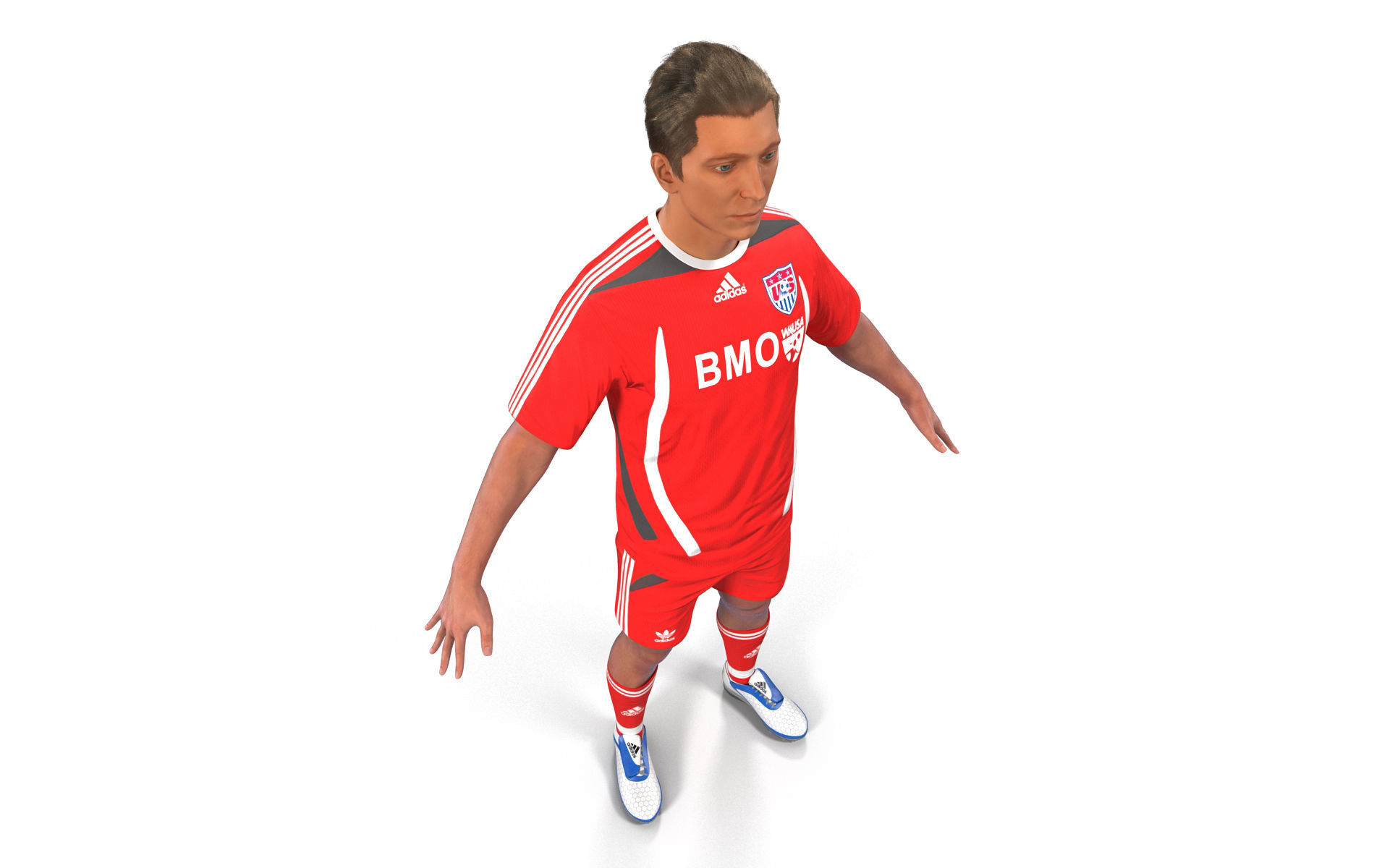 Soccer Player Rigged 2 3D model_14