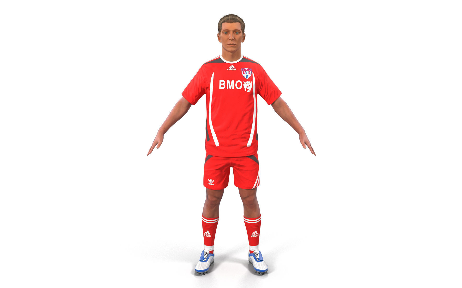Soccer Player Rigged 2 3D model_4