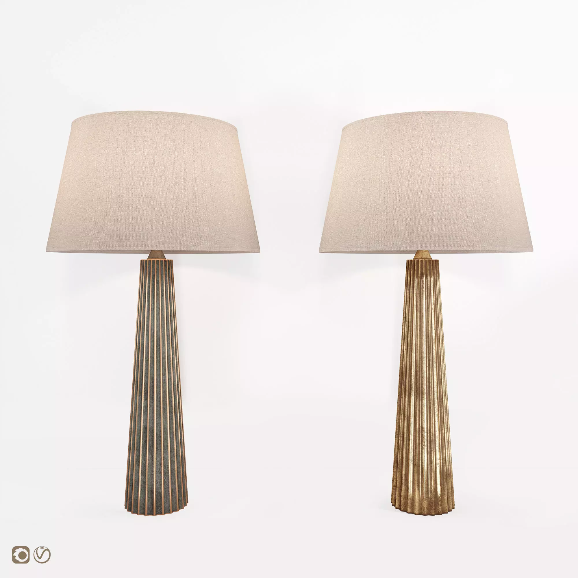 Fluted Spire Large Table Lamp 3D model_0