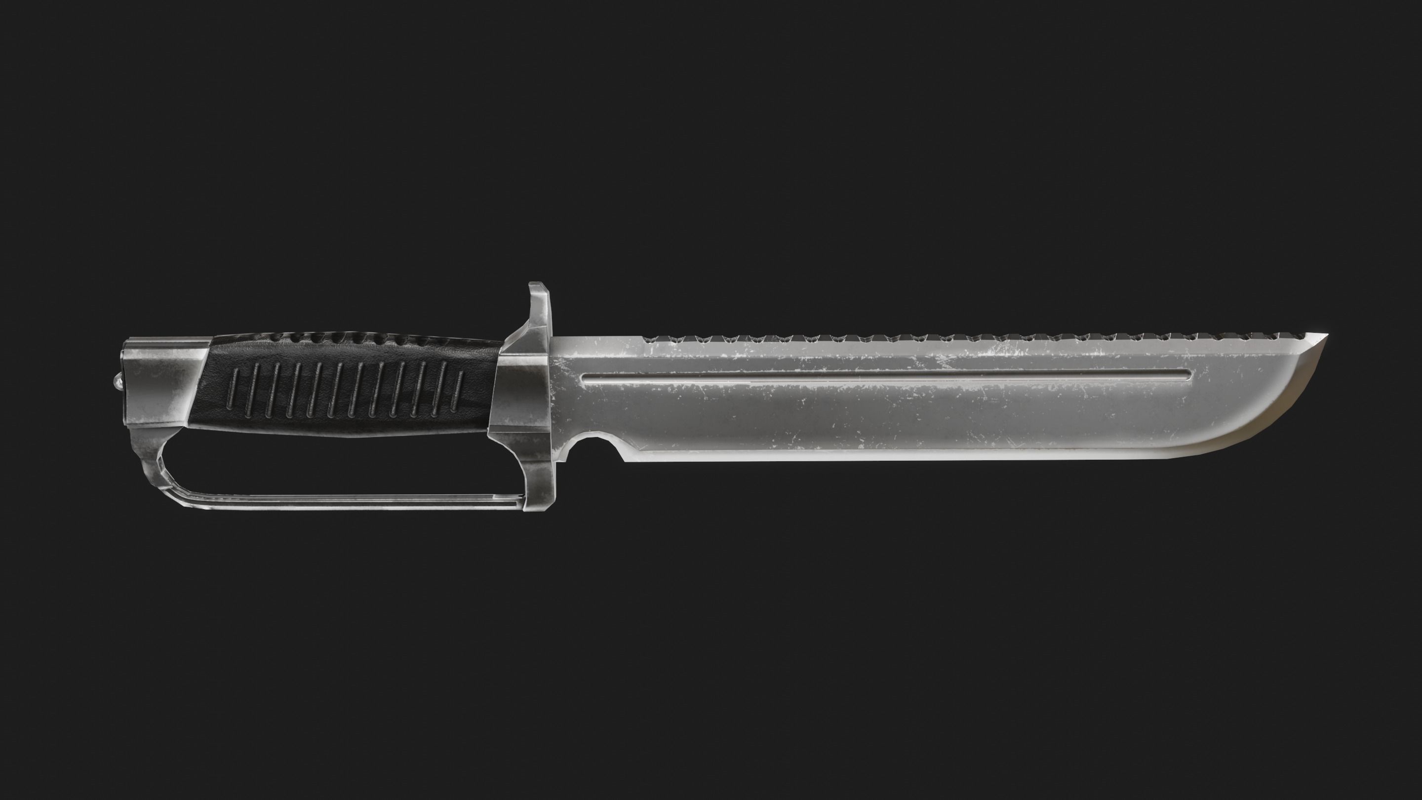 Tactical Combat Knife Low-poly 3D model_2