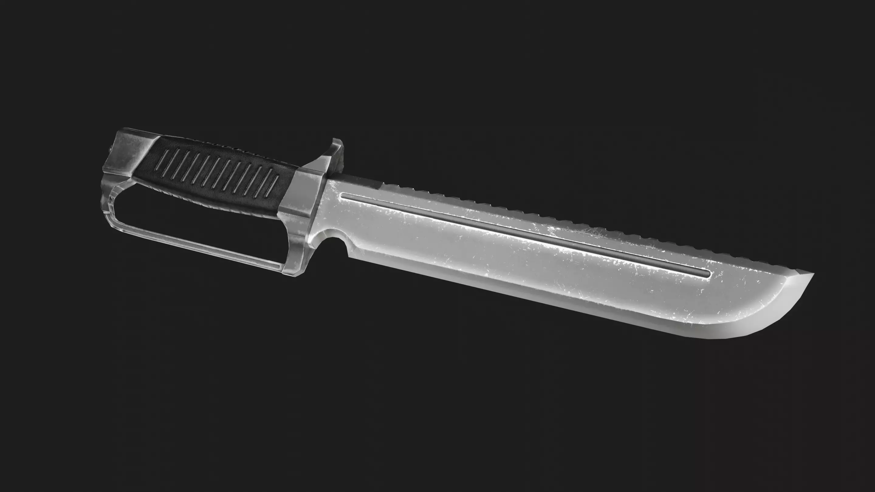 Tactical Combat Knife Low-poly 3D model_0