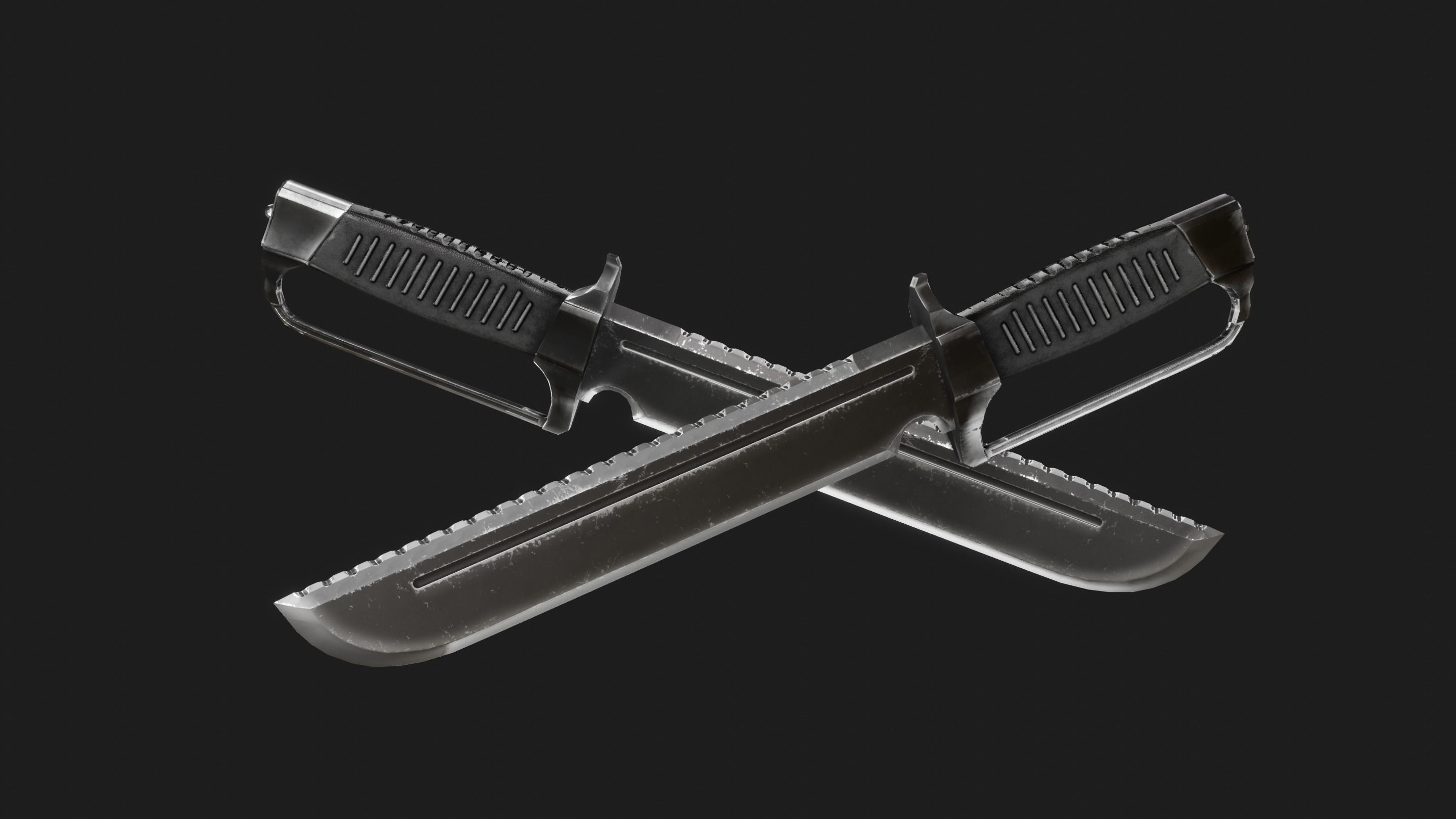 Tactical Combat Knife Low-poly 3D model_6