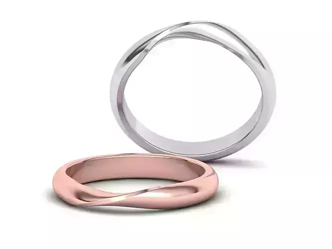 D-shaped Mobius Wedding band 3mm 3dmodel 3D print model