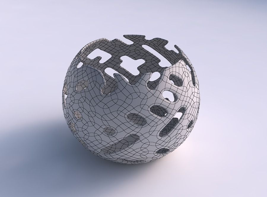 Bowl spheric with smooth cuts 3D print model_5